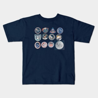 NASA Apollo Missions logos Kids T-Shirt